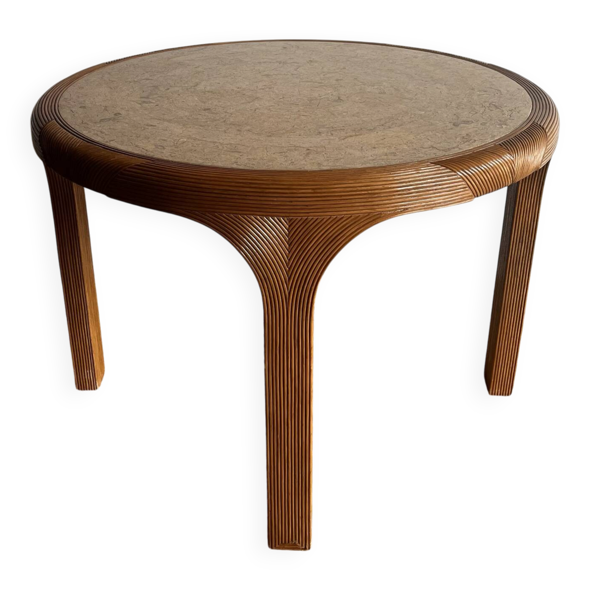 Vivai del Sud rattan dining table — Italy, 1970s
