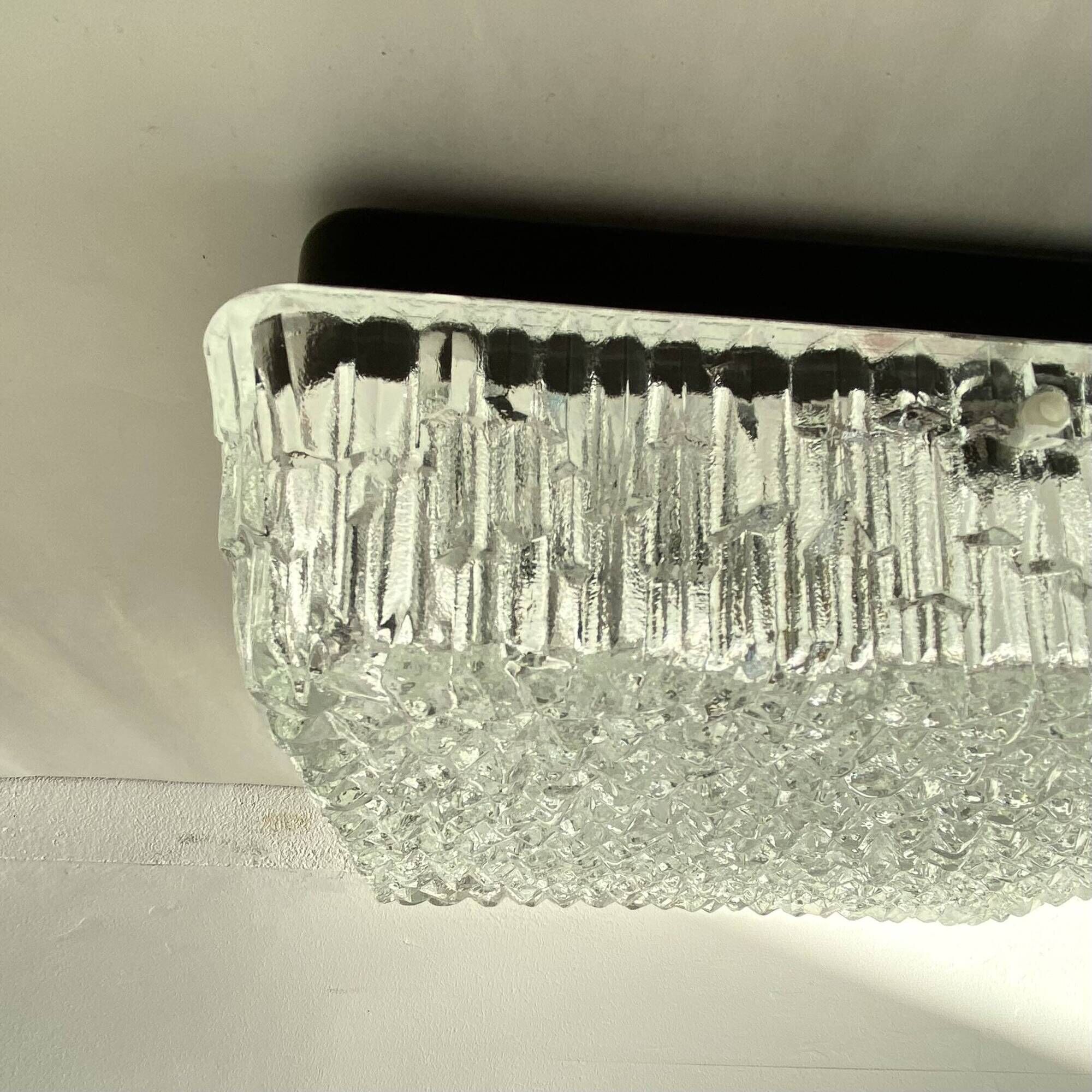 Wall light ceiling light thick glass Holophane 1970 1980 seventies eighties LAMP-7358