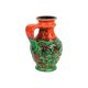 Vase à fleurs vert orange Allemagne de l’Ouest années 70 Scheurich 87-17