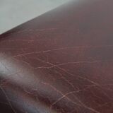 Bordeaux Red Cowhide Ottoman / Footstool in English Style