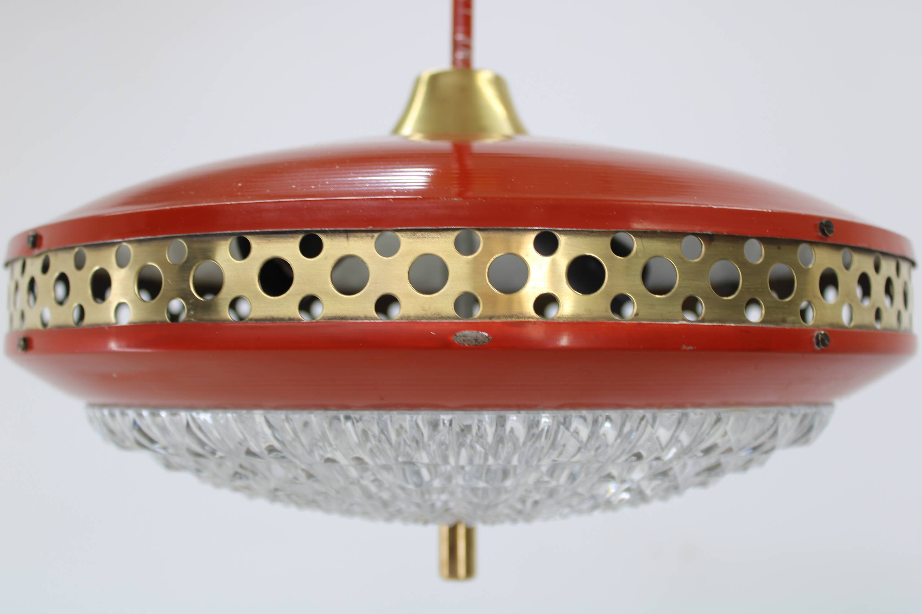 1970s space age metal pendant by ludib bratislava, czechoslovakia