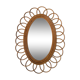Oval rattan mirror 1960 40x53cm