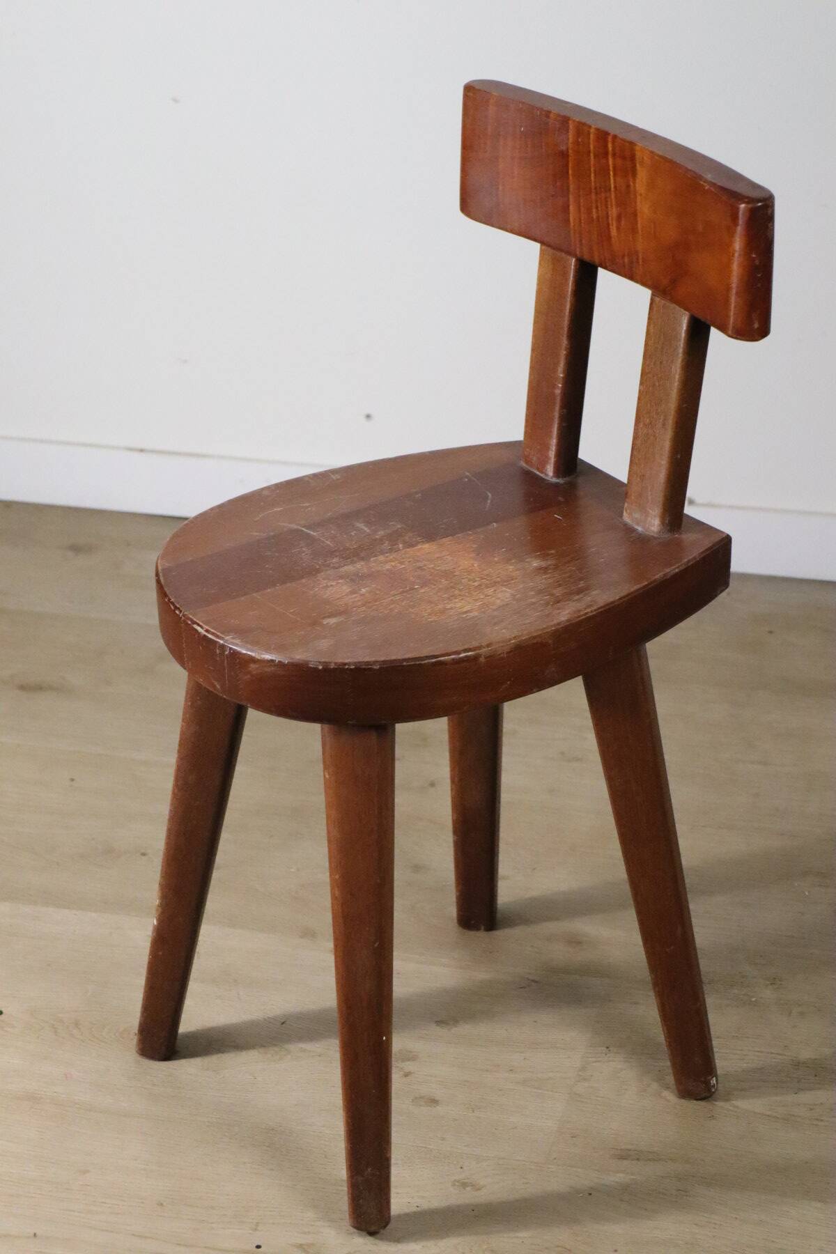 Chaise en acajou par Christian Durupt - Méribel - 1960