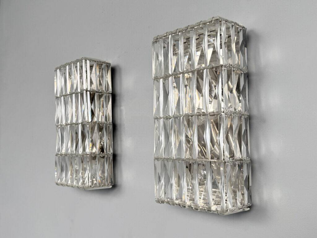 Pair of wall sconces, crystal glass by Bakalowits & Söhne, Austria, 1960s