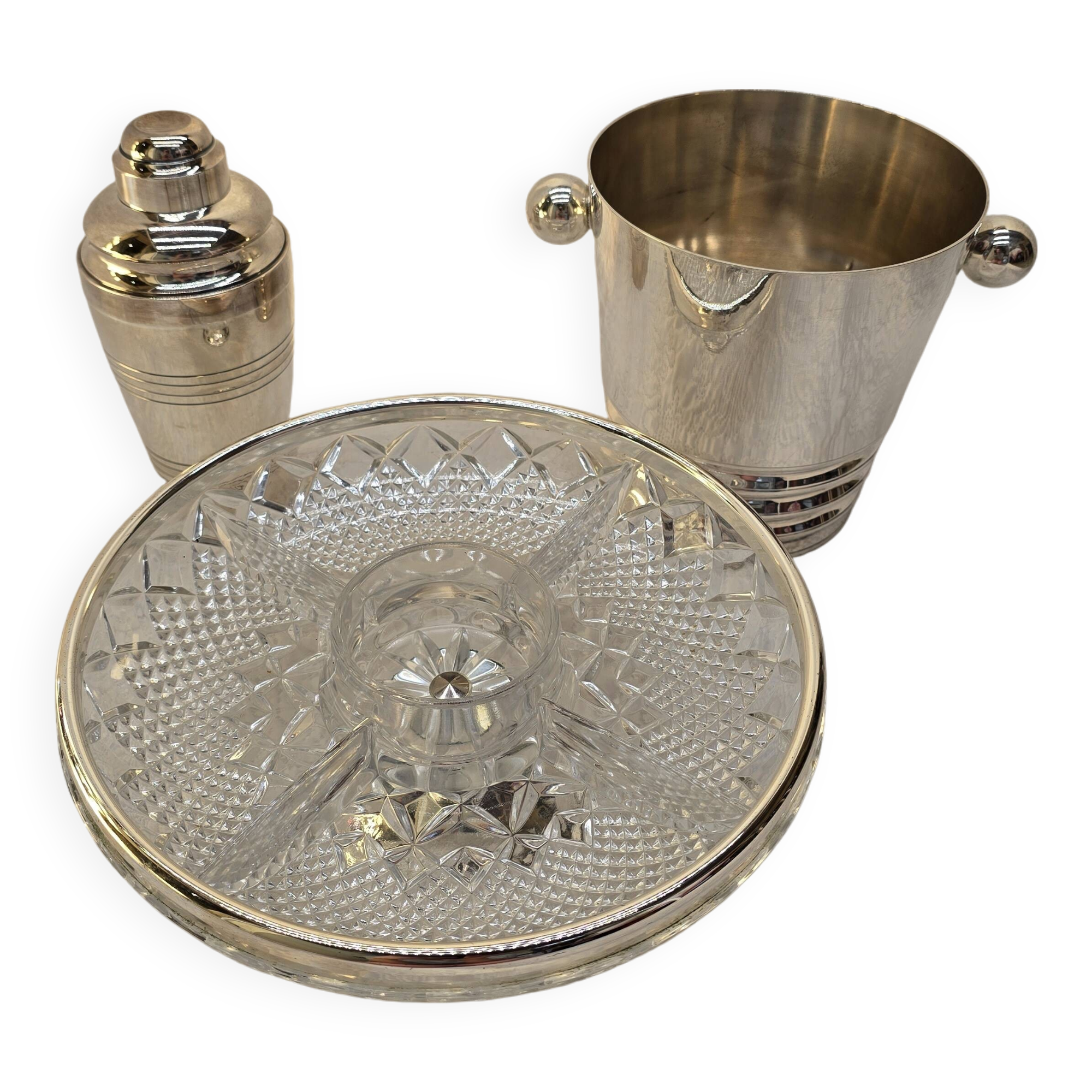 3-piece silver-plated aperitif set