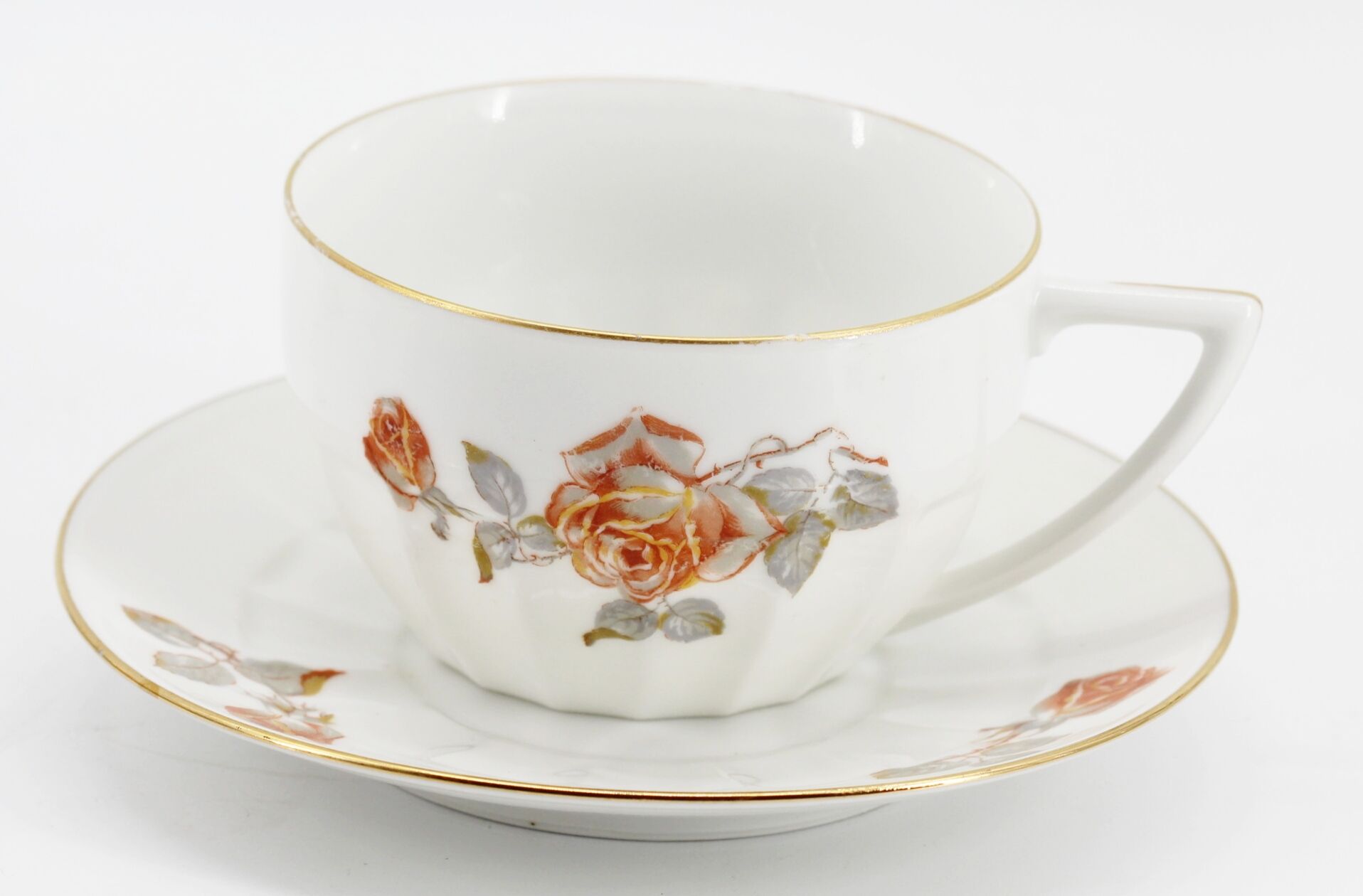 Lot de 2 tasses et sous tasses porcelaine Lamotte