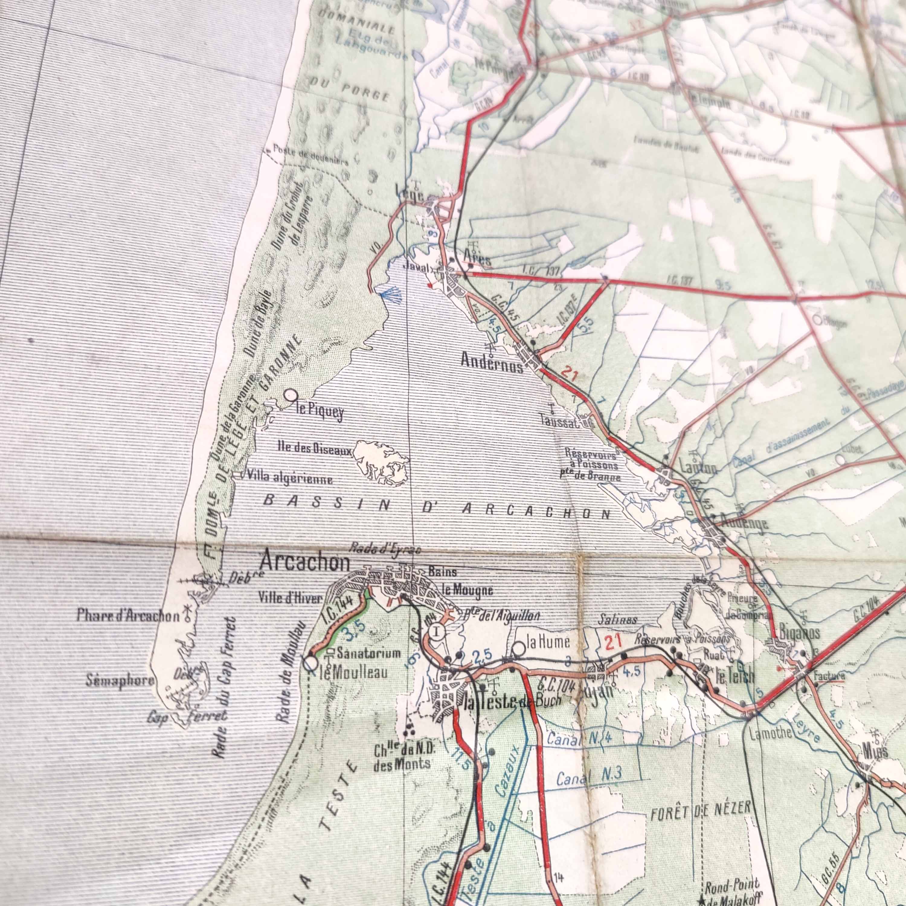 Michelin map Bassin d'Arcachon Bordeaux 1920