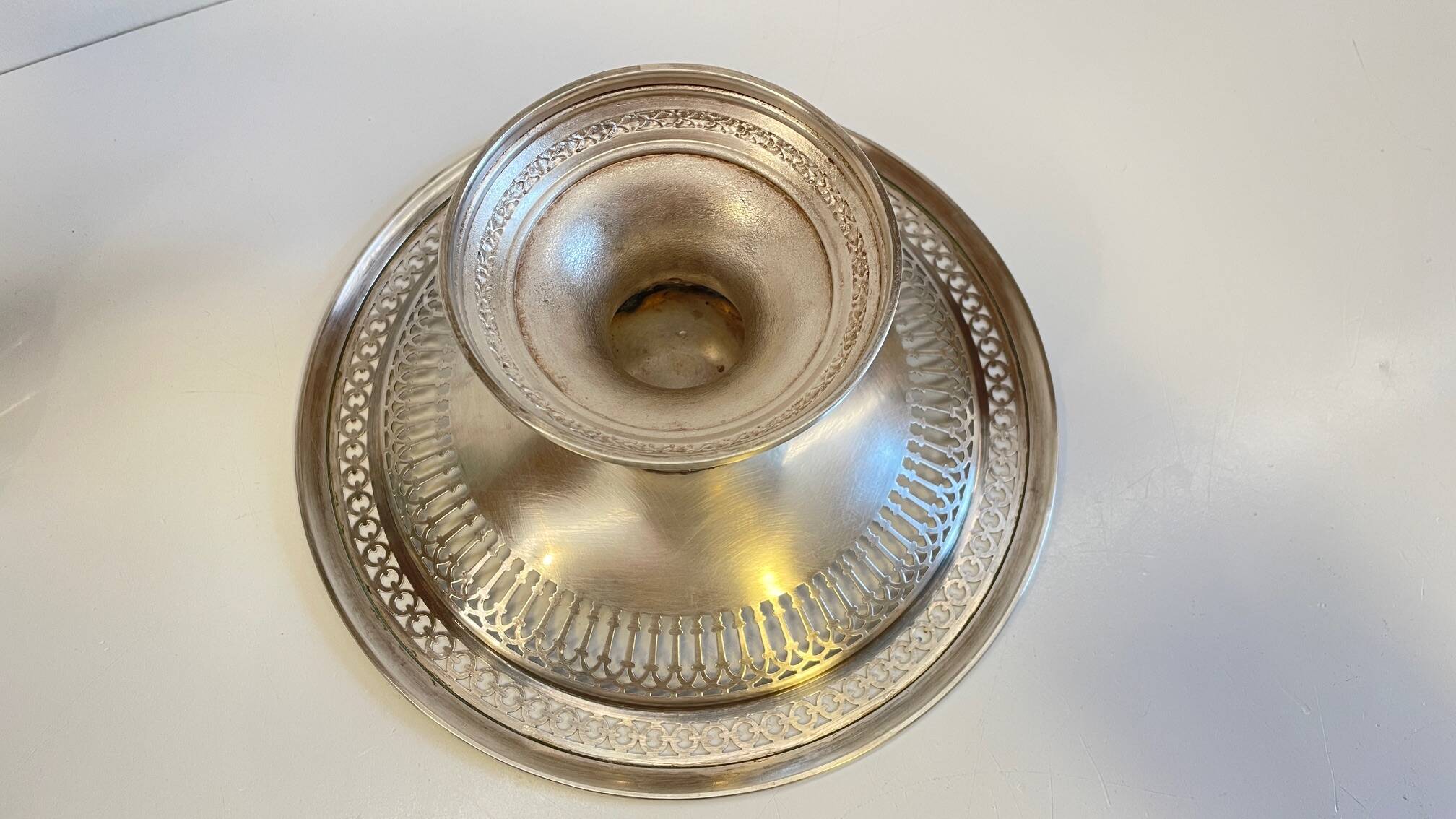 REX Crowned Silver Metal Presentation Tray