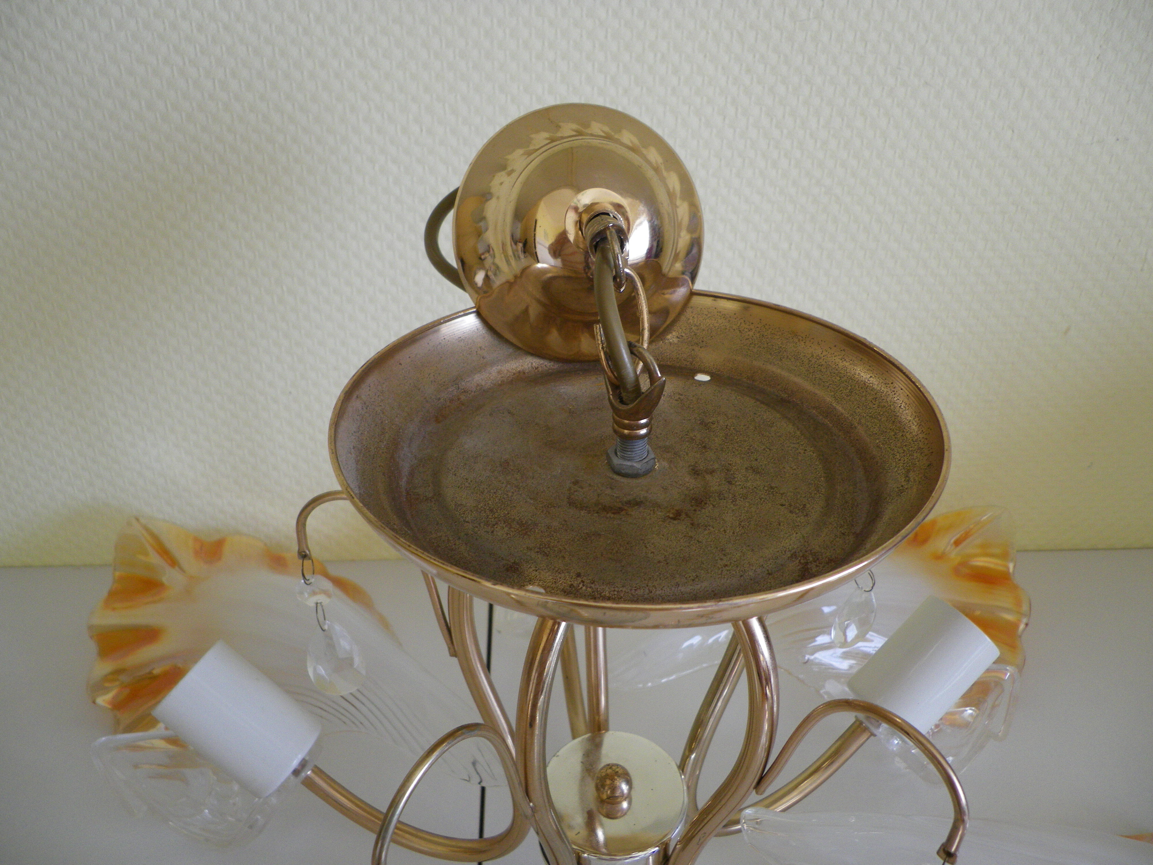 Chandelier to 5 branches art deco 1980