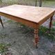Cherry farm table, turned legs, 2 extensions