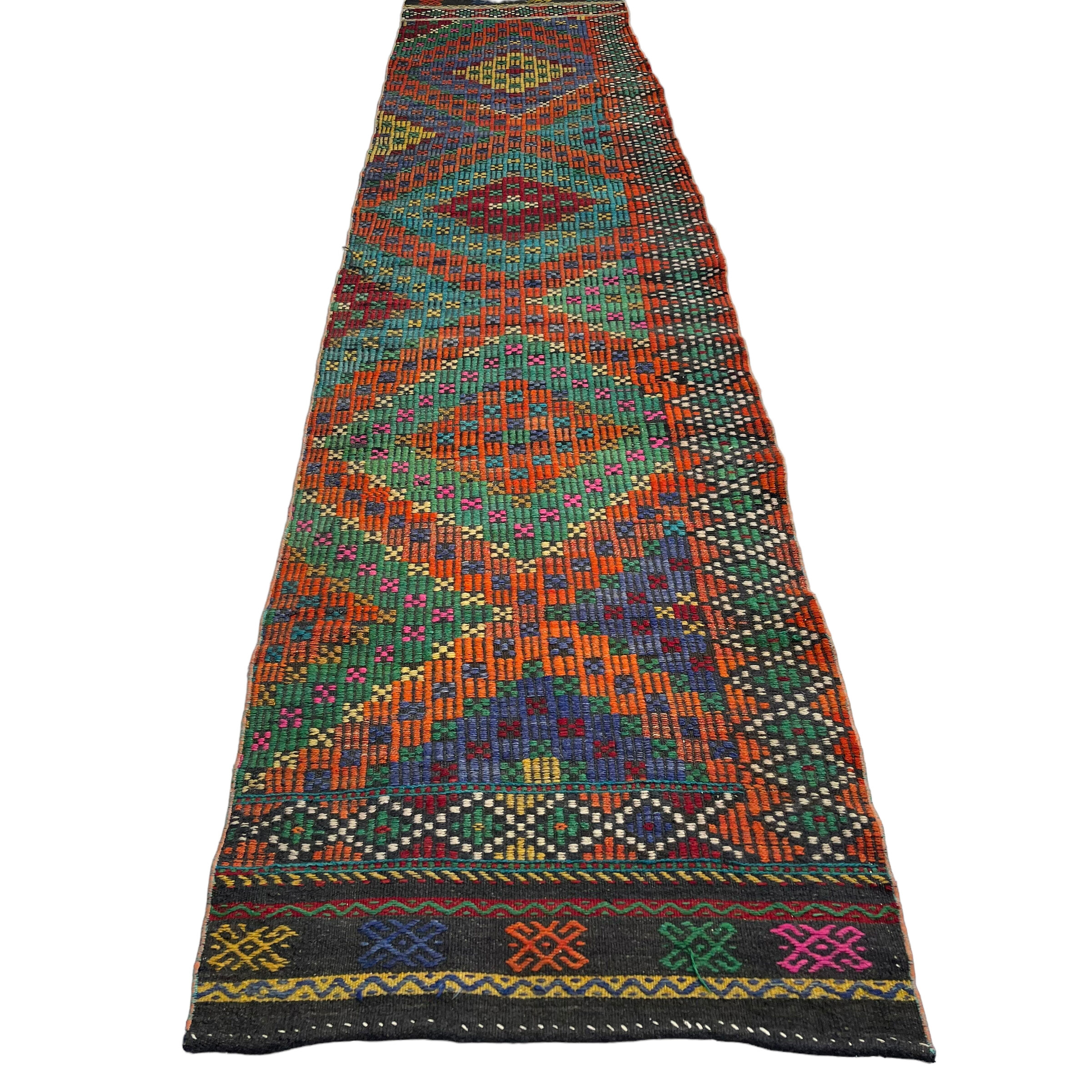 Vintage turkish kilim runner , 340 x 76 cm