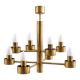 Eight-light chandelier in solid brass by Gaetano Sciolari, Italy, year