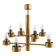 Eight-light chandelier in solid brass by Gaetano Sciolari, Italy, year