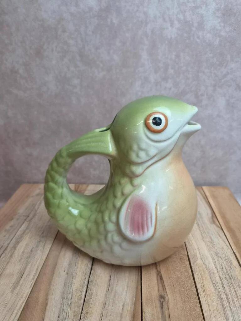 Vintage polychrome fish jug – Zoomorphic carafe