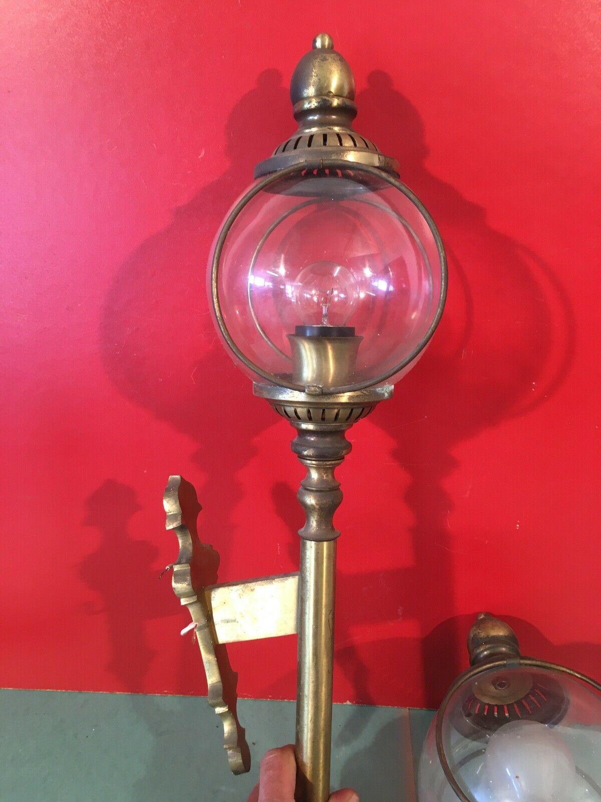Paire d'appliques lanterne de type flambeau de fiacre carrosse château manoir