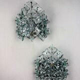 Pair of Murano cut glass wall sconces, Italy, 1970s