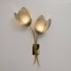 Pair of Tulips Murano Glass and Brass Sconces