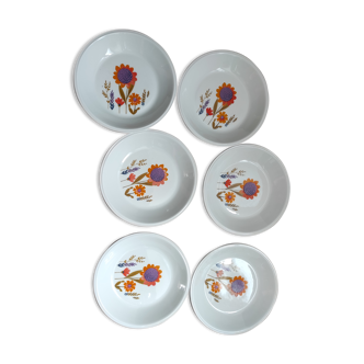 6 assiettes creuses seventies