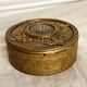 Round brass jewelry box
