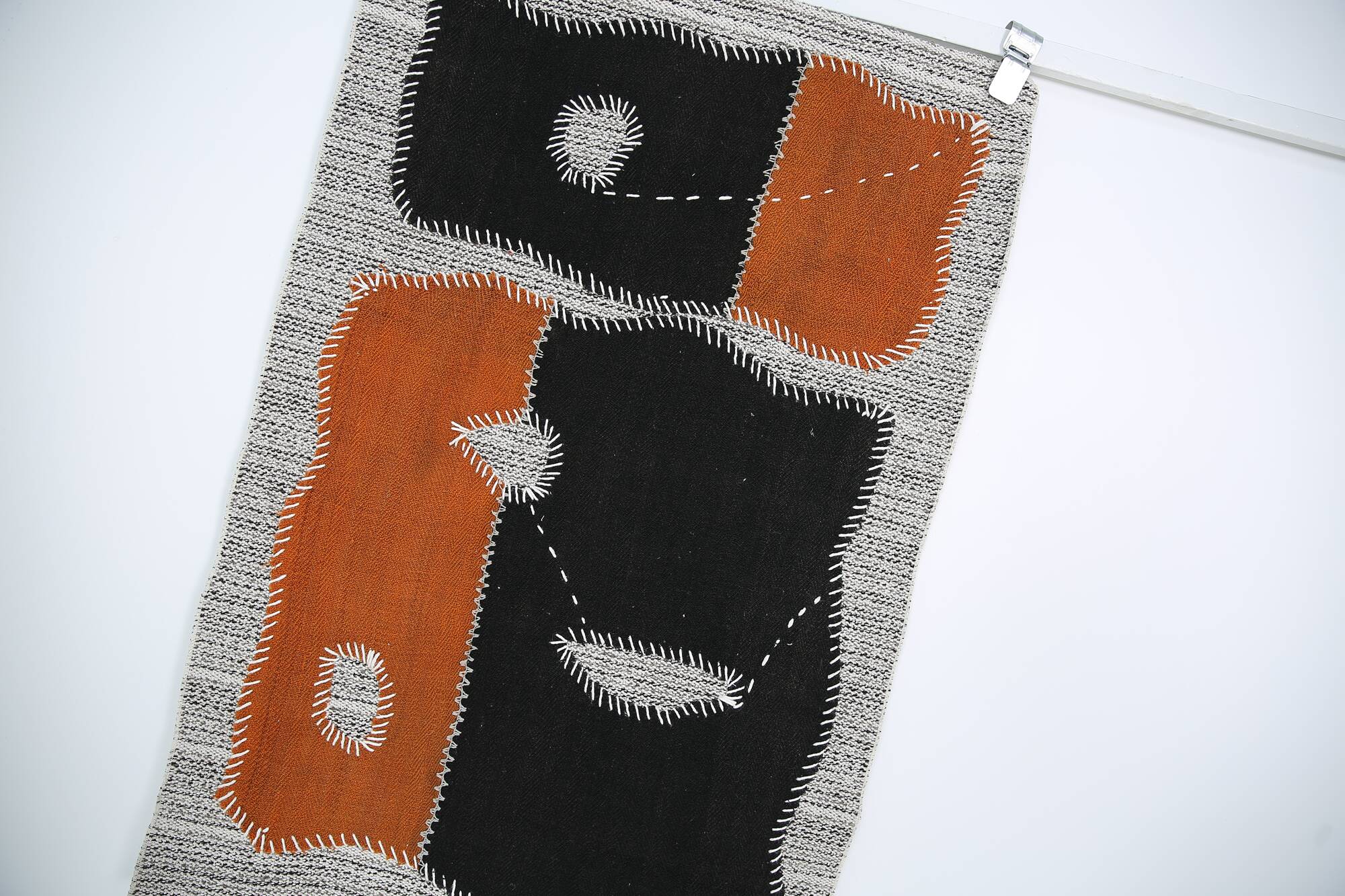 Vintage Turkish Wool Wall Hanging, Handmade Tapestry Rug, 72x106 Cm