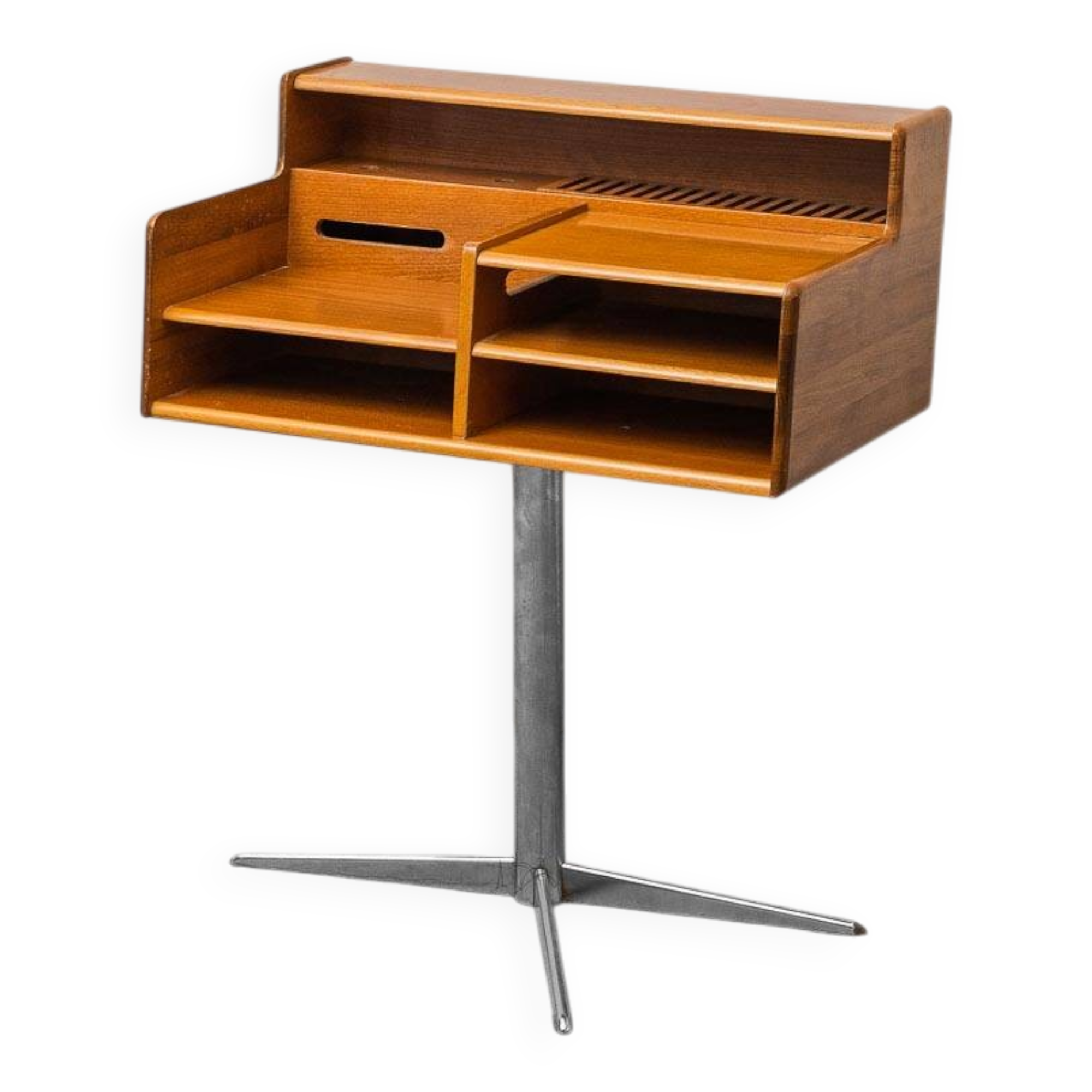 Table d'appoint FIMSA avec piédestal en métal, modernisme vintage des années 1960.