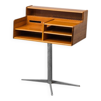 FIMSA side table with pedestal in metal, 1960s vintage modernism