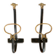 Paire de patères cuir et bronze mains