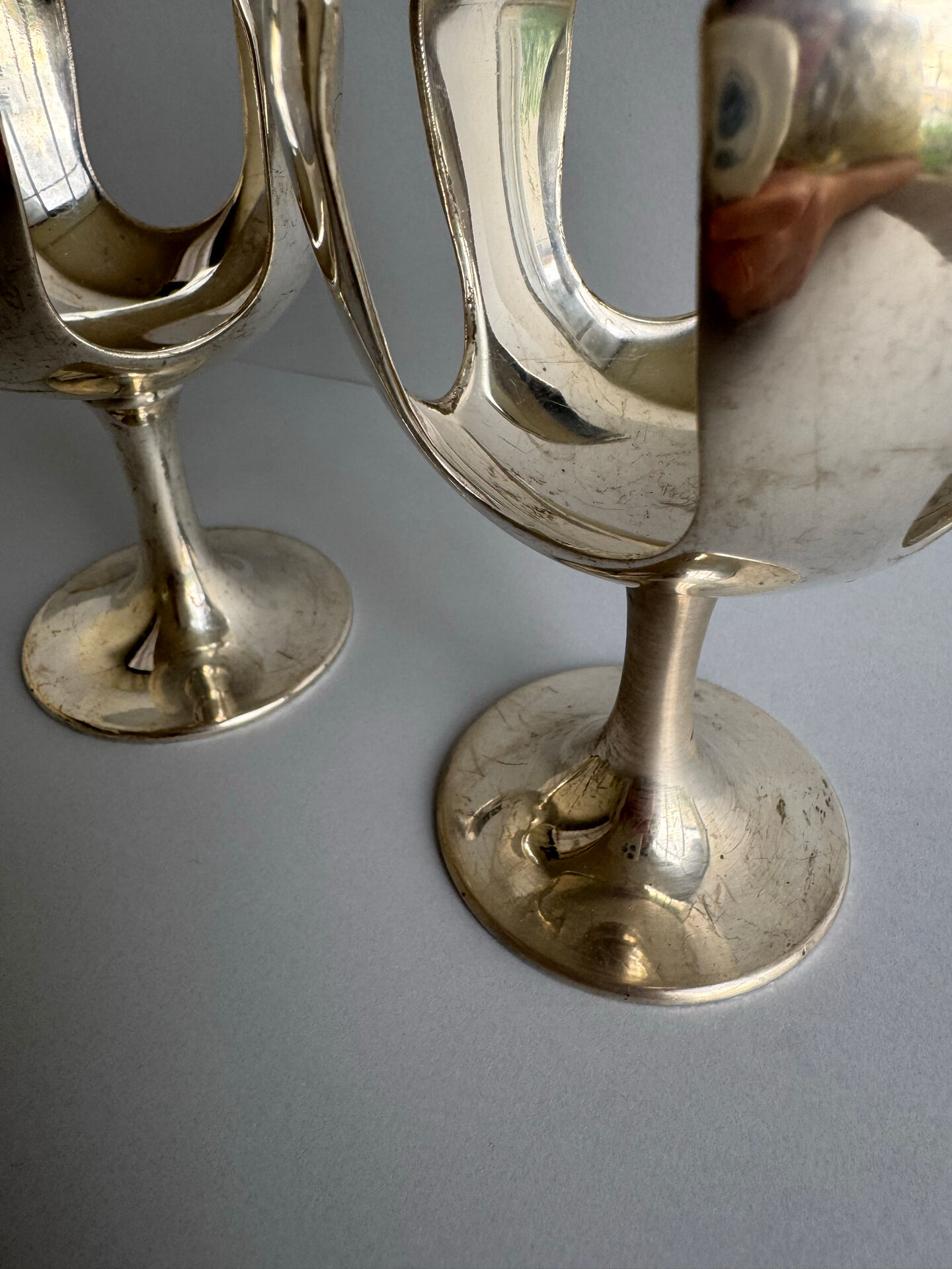 Vintage RARE Pair Of F. Neumann Solinger Silver Plated Fruit Serving D