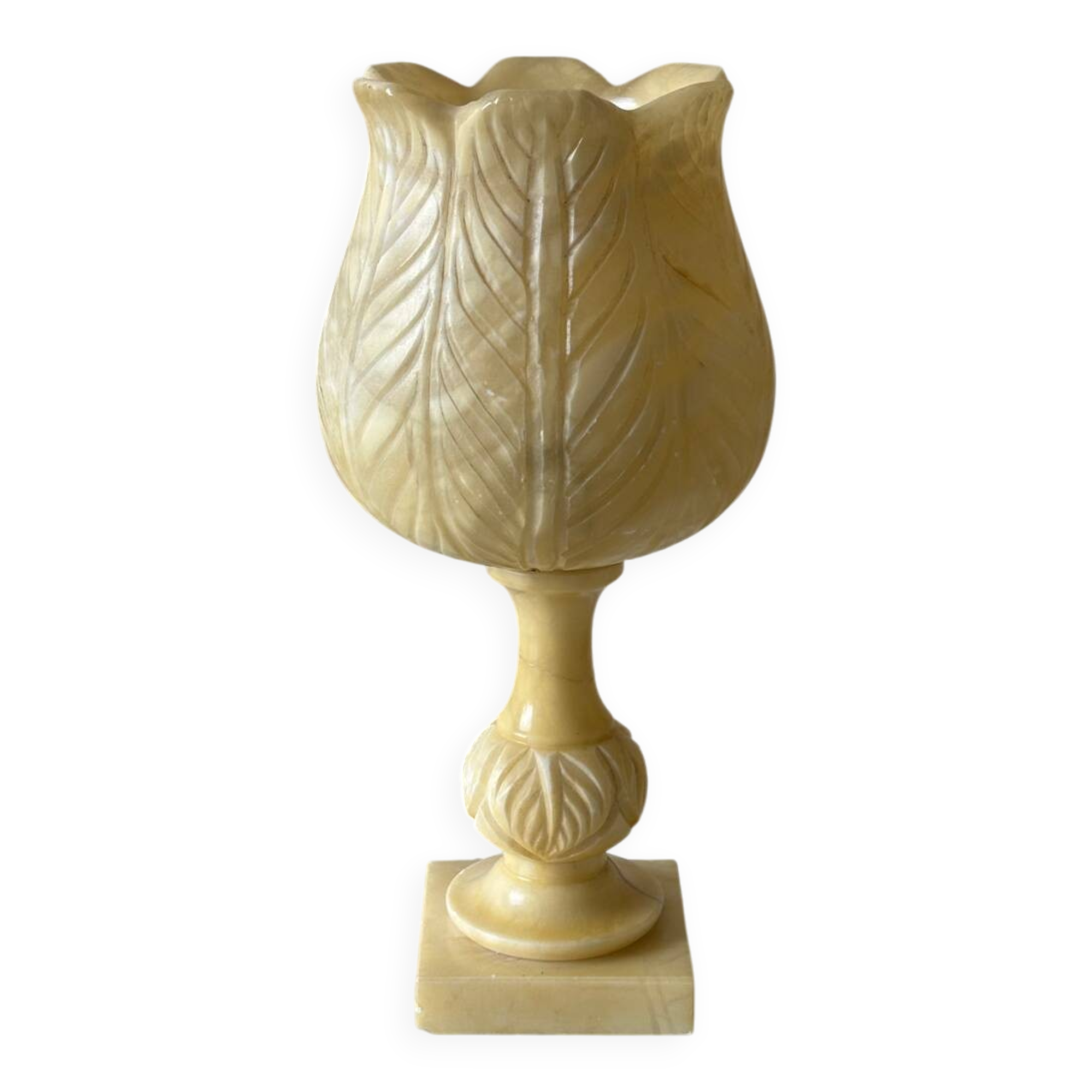 Tulip lamp in alabaster