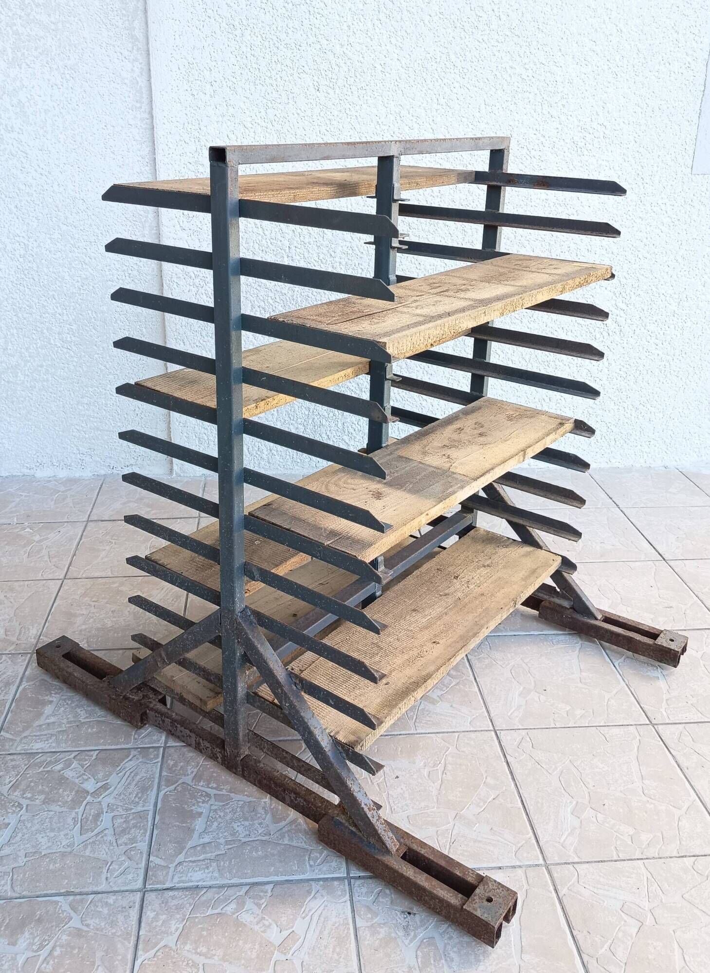 Etagère industrielle Meuble de métier métal et bois