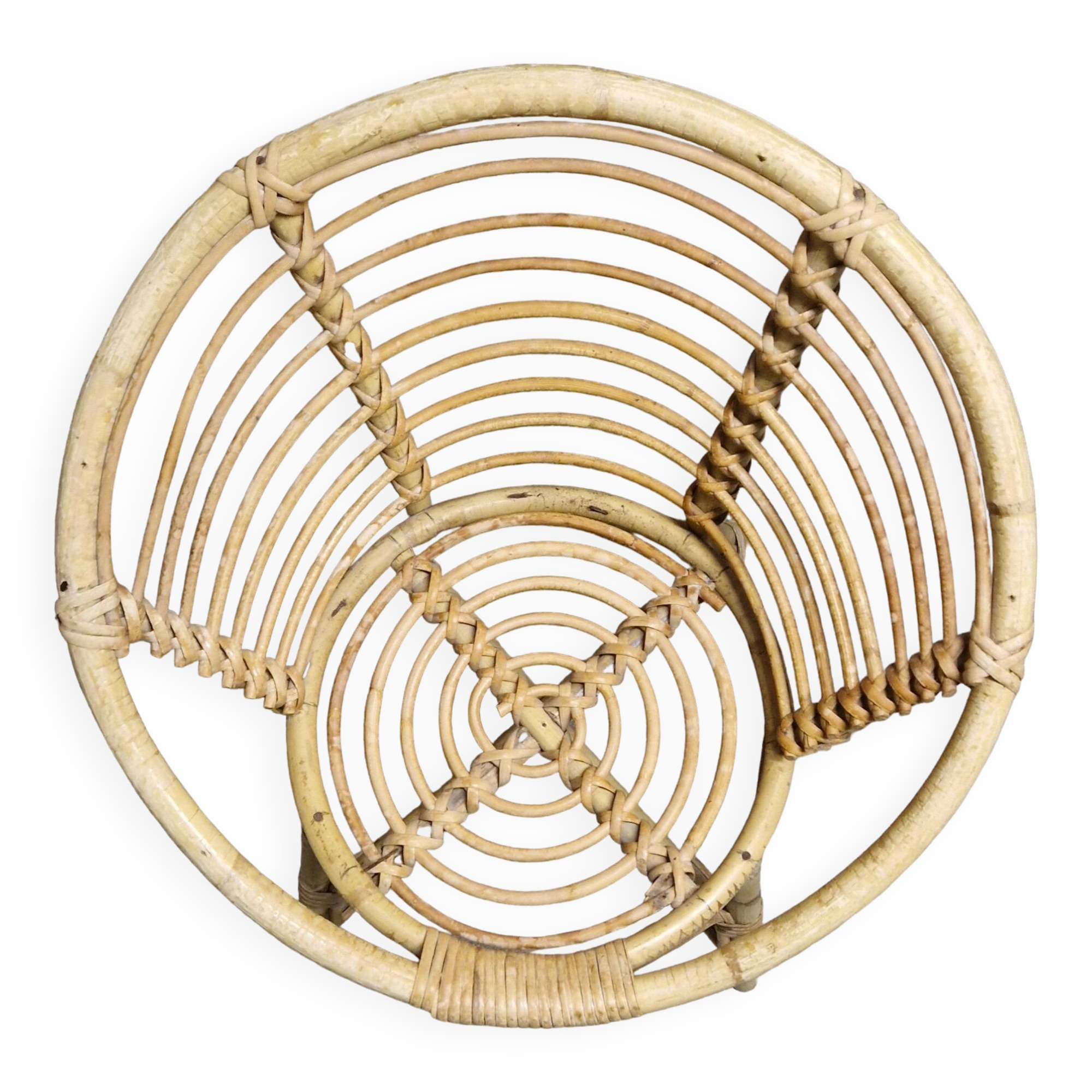 Fauteuil enfant en rotin années 1970