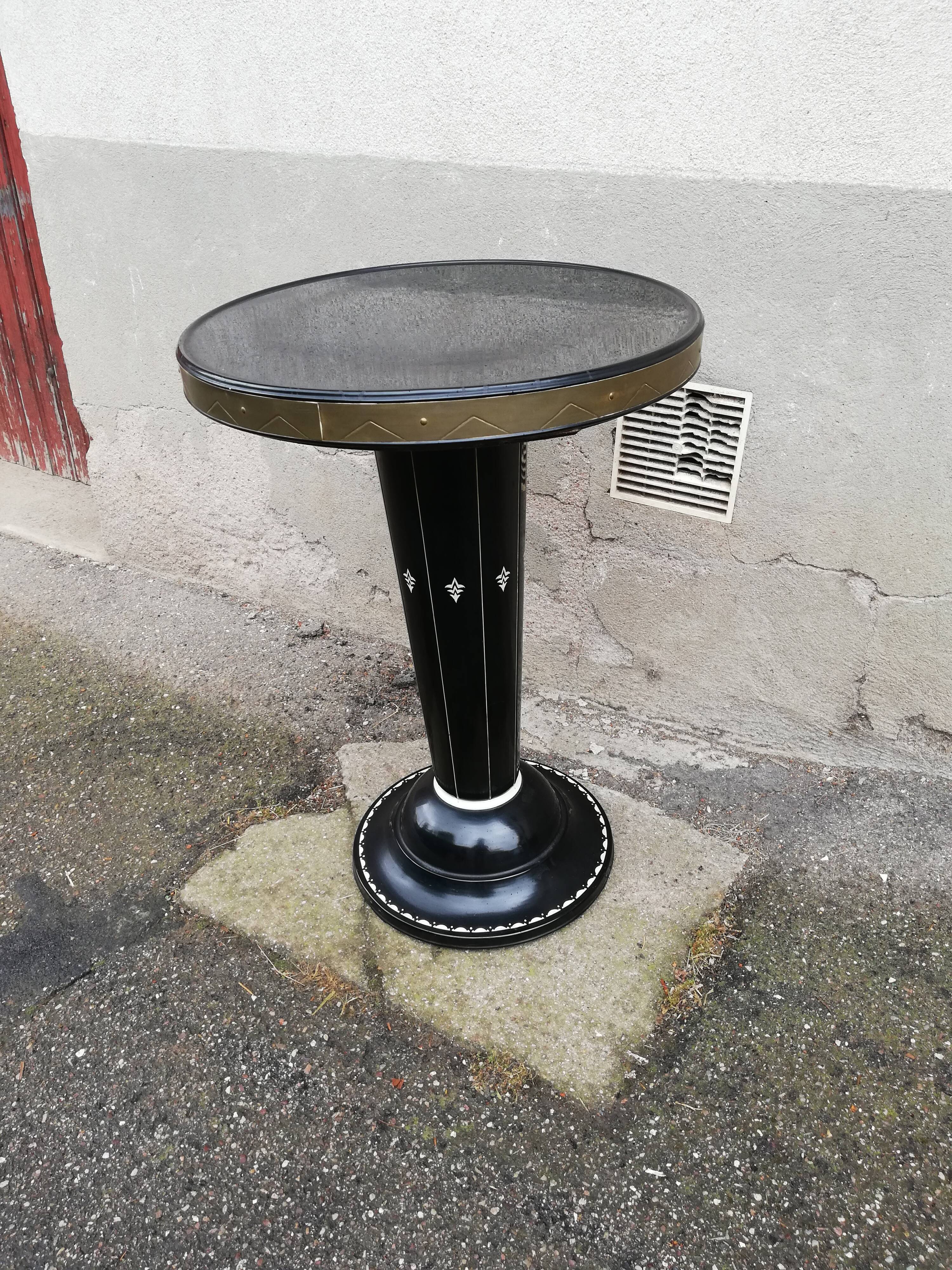 Metal pedestal table joseph hoffman