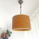 Orange Ceiling lamp vintage 70s made of straw