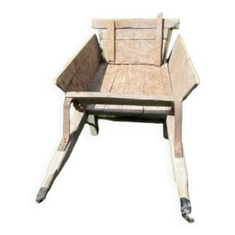 Old wooden wheelbarrow
