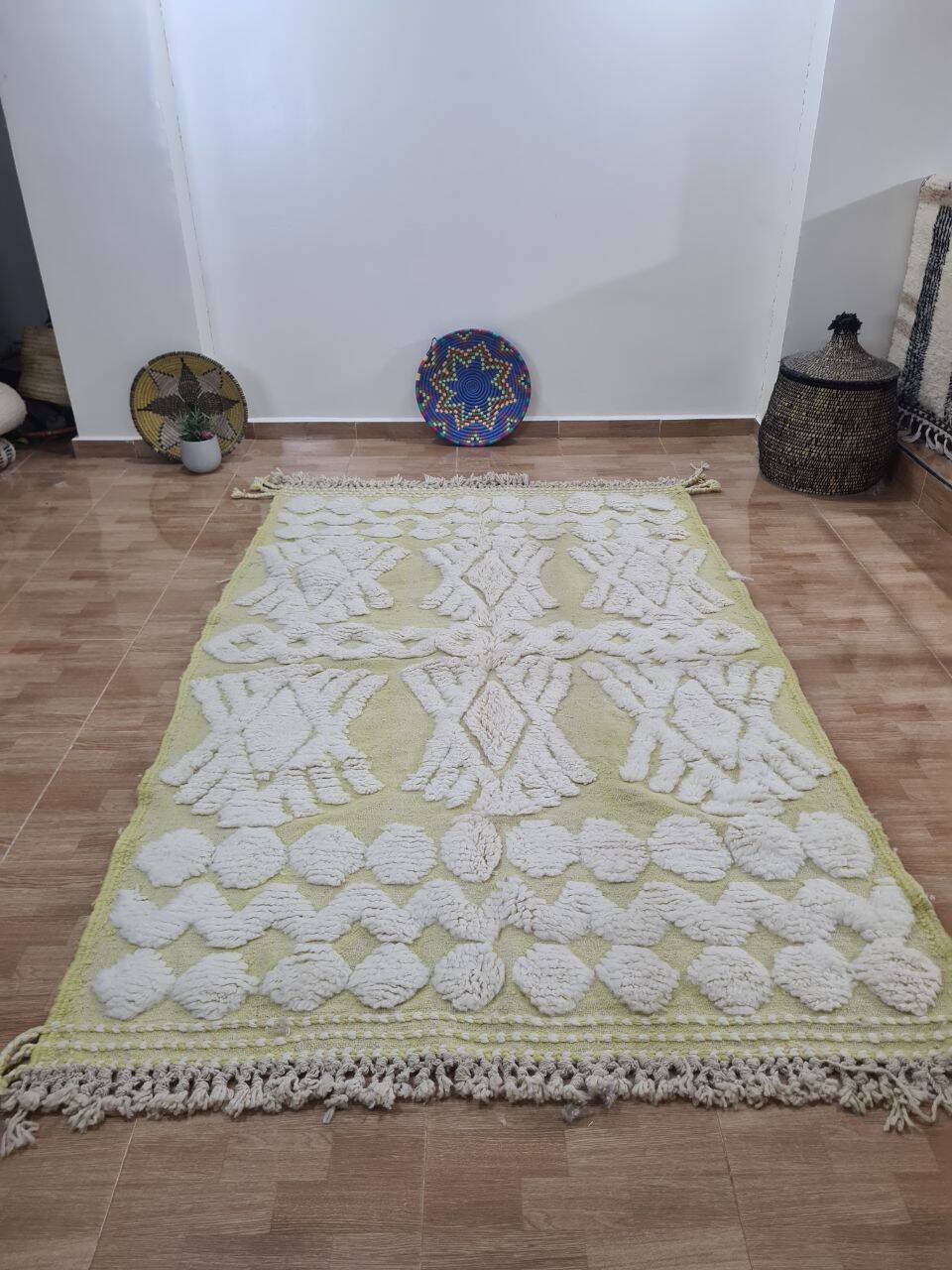 Handmade wool Berber rug 250x150 cm