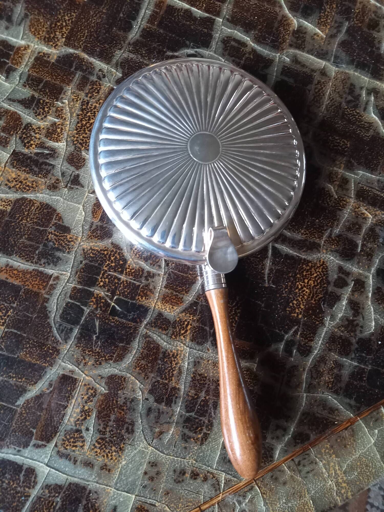 Ashtray covered silver metal Giuliano Bossi Ibis vintage Italy