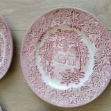 6 Dessert plates in red English porcelain, England