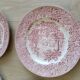 6 Dessert plates in red English porcelain, England