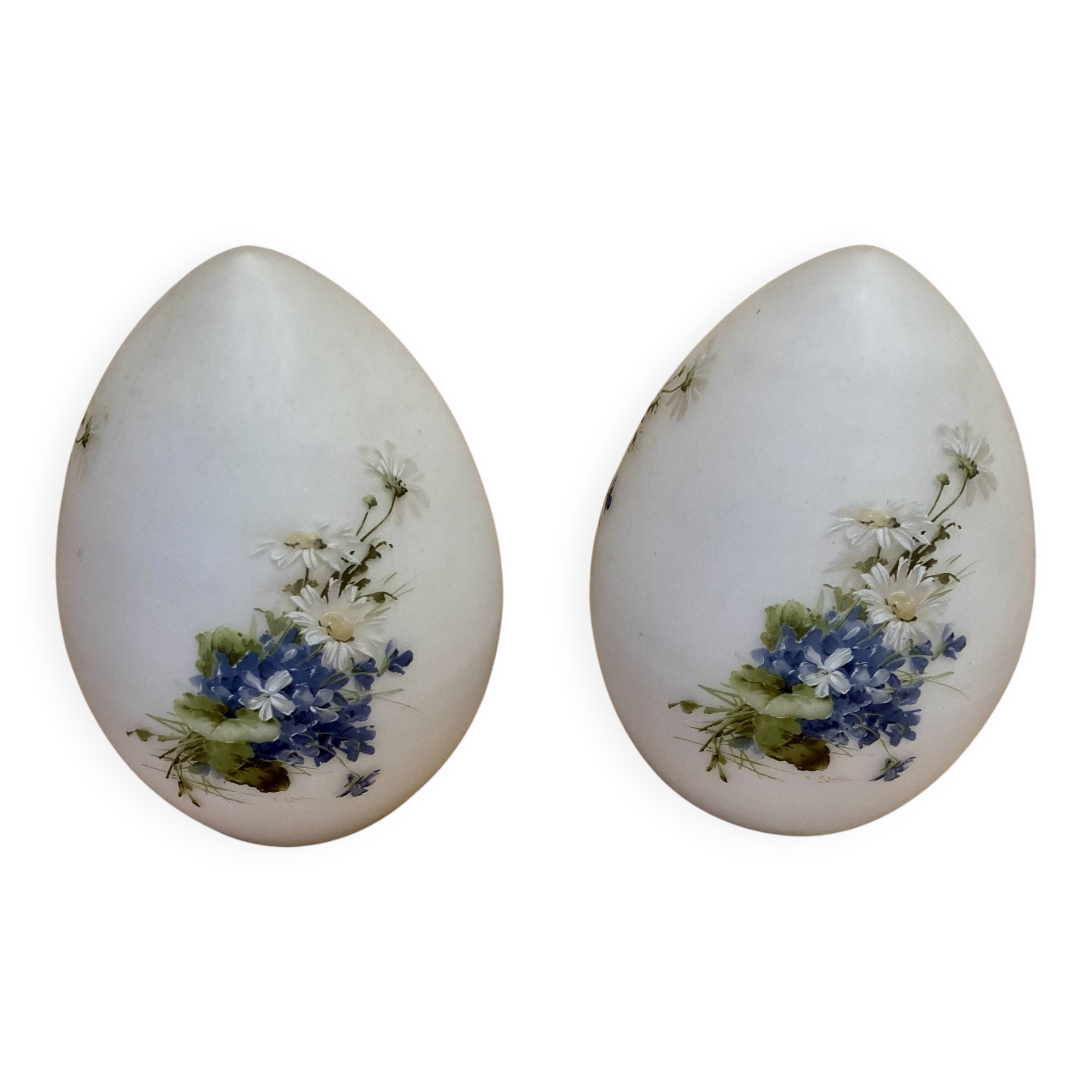 Pair of opaline lamps Design 1950 "Ben Swildens".