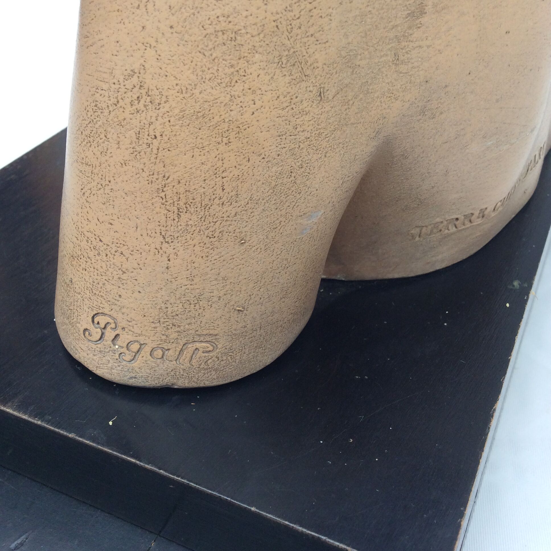Girl's head in terracotta numbered