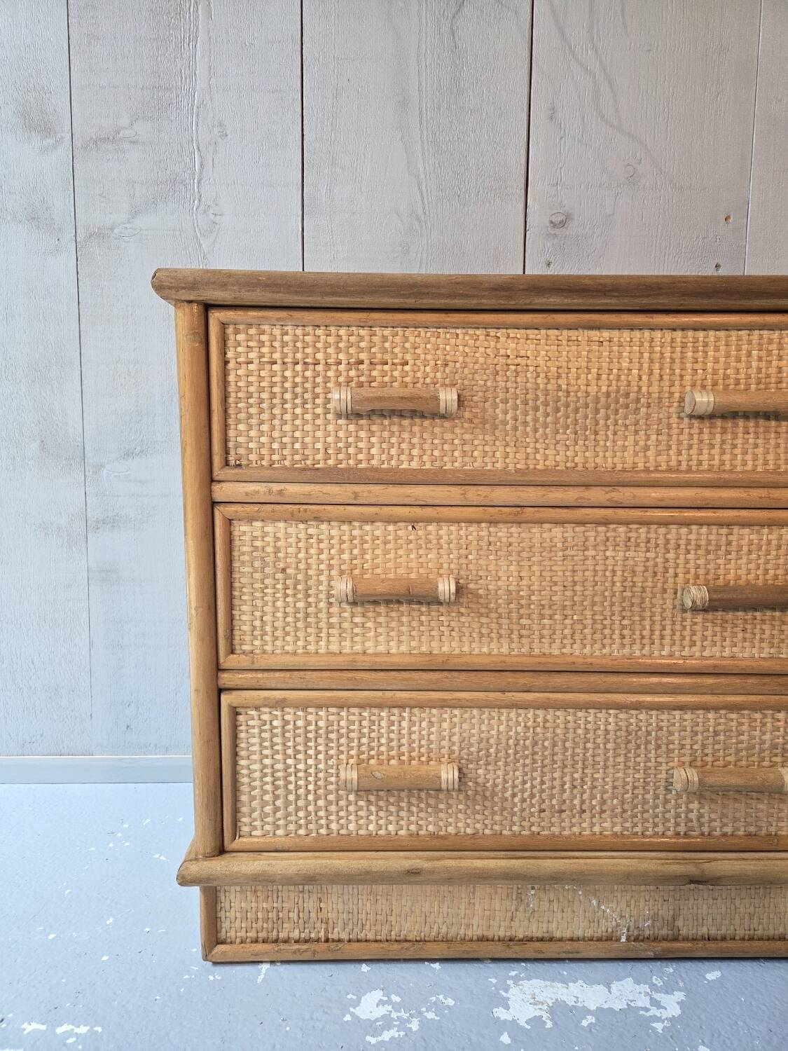 Rattan chest of drawers