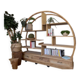 Bibliothèque ethnique ancienne en bois
