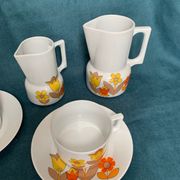 Vintage duo coffee service Haute porcelaine du Berry l. Lourioux