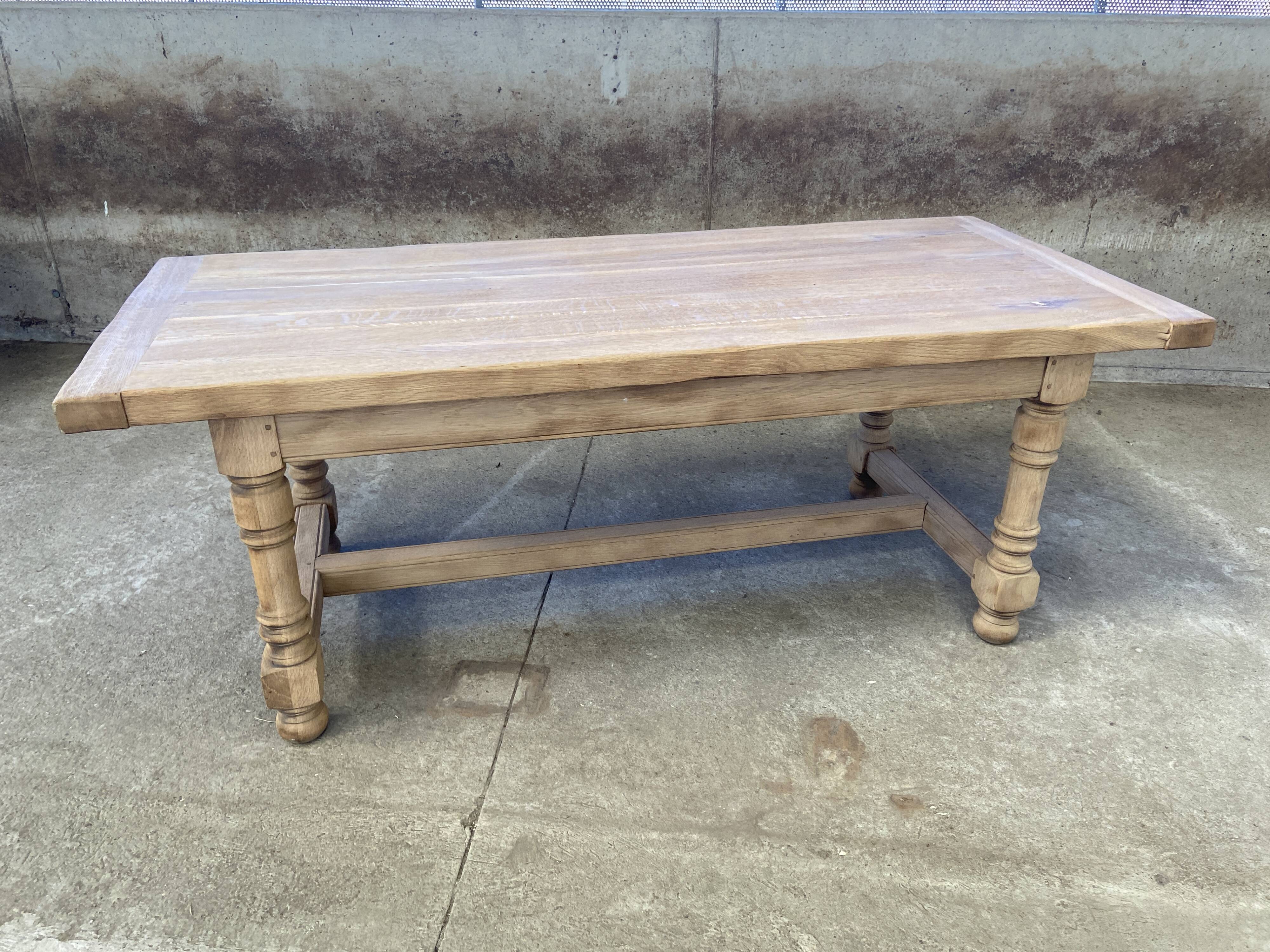 Large dining table monastery style raw natural oak