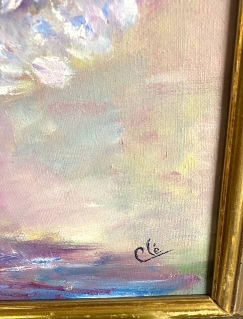 Bouquet of hydrangeas, oil on canvas