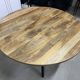 Industrial dining table for 6 to 8 people in mango and cast iron
