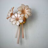Wall lamp pink fleurs-de-lis, murano glass, Italy, 1970