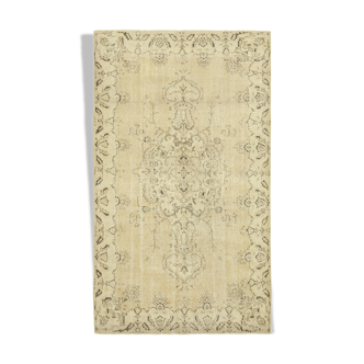 Tapis beige anatolien antique tissé à la main 173 cm x 292 cm