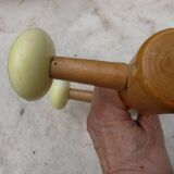 50s wall-mounted wooden coat rack with 2 hooks
