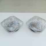 TWO PLAFONNIERS IN VERRE OF ANNEES 60